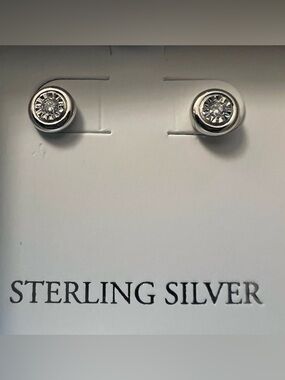 New Belk & Co Sterling Silver 1/10 CT TW Lab Grown Diamond Earrings